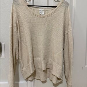 Aerie - Cream V-Neck Sweater, XS